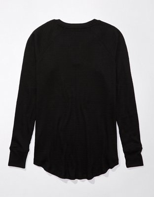 AE Long-Sleeve Waffle Plush Tee