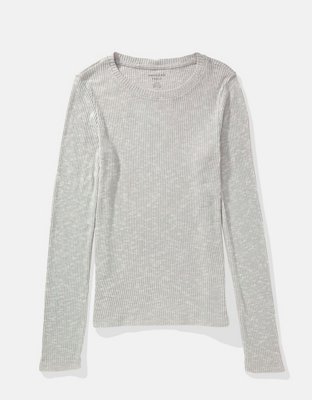 Женские футболки American Eagle AE Long-Sleeve Waffle Plush Crewneck Tee — фото 3