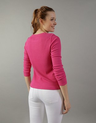 Женские футболки American Eagle AE Long-Sleeve Crew Neck Plush Tee — фото 2