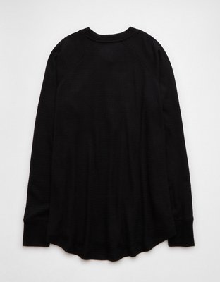 AE Long-Sleeve Plush Henley T-Shirt