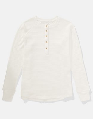 AE Plush Long-Sleeve Henley T-Shirt