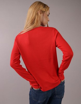 AE Plush Long-Sleeve Crew Neck T-Shirt