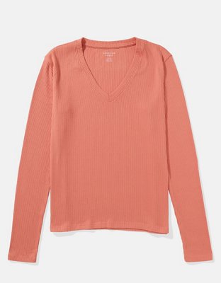 AE T-shirt Manga Larga de Felpa Escote V