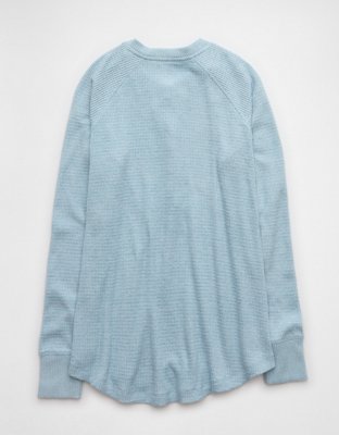 AE Plush Long-Sleeve Henley T-Shirt