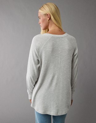 AE Long-Sleeve Plush Henley T-Shirt