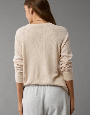 AE Plush Long-Sleeve Henley T-Shirt