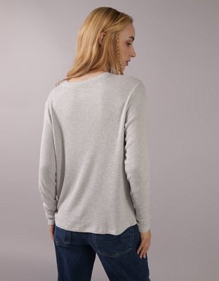 AE Plush Long-Sleeve Crew Neck T-Shirt