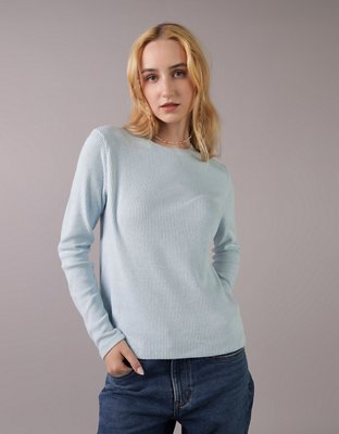 AE Plush Long-Sleeve Crew Neck T-Shirt