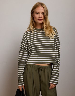 AE77 Boxy Long-Sleeve Stripe T-Shirt