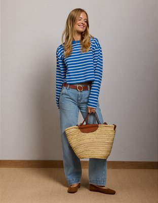AE77 Boxy Long-Sleeve Stripe T-Shirt