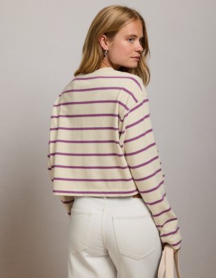 AE77 Boxy Long-Sleeve Stripe T-Shirt