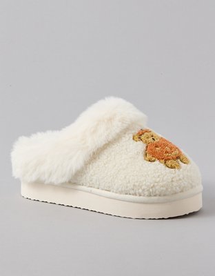 AE Pumpkin Teddy Bear Scuff Slipper