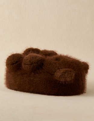 Женские тапочки American Eagle AE Cozy Bear, цвет: Коричневый — фото 3