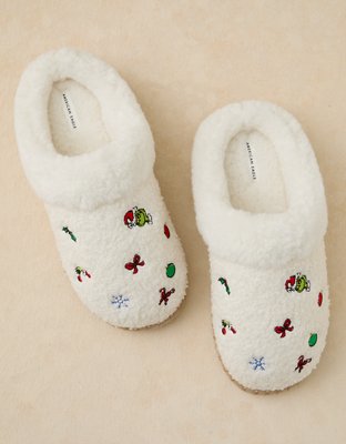 AE Grinch Ditsy Embroidered Slipper