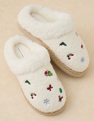 AE Grinch Ditsy Embroidered Slipper
