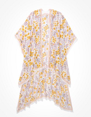 Женские топы American Eagle AE Paneled Floral Kimono — фото 3