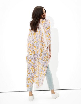 Женские топы American Eagle AE Paneled Floral Kimono — фото 2
