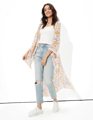 AE Paneled Floral Kimono