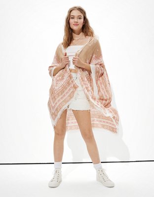 Женские топы American Eagle AE Paisley Midi Kimono — фото 4