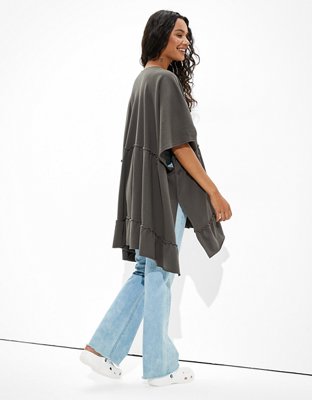 AE Fleece Ruffled Kimono
