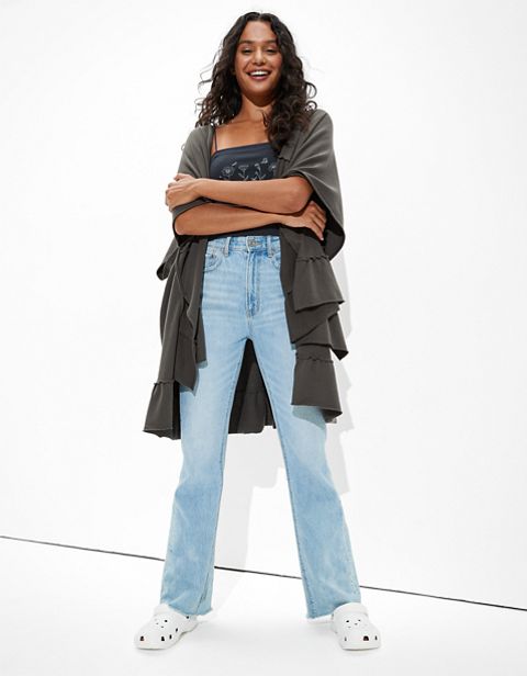 Женские свитеры American Eagle AE Fleece Ruffled Kimono