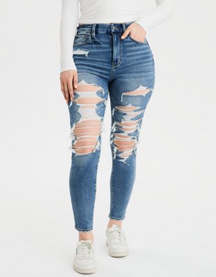 american eagle super high waisted jeans