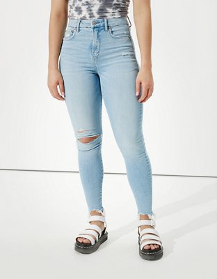 ripped jeans front and back american eagle
