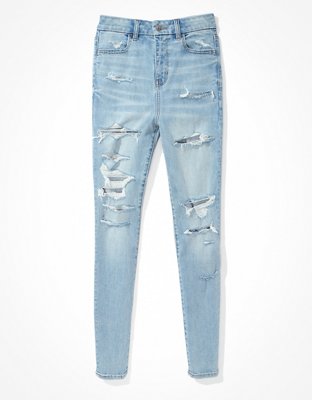 Женские джинсы American Eagle AE Ne(x)t Level Ripped Curvy Super High-Waisted Jegging — фото 3