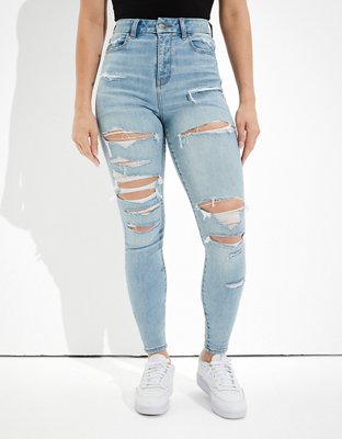 Женские джинсы American Eagle AE Ne(x)t Level Ripped Curvy Super High-Waisted Jegging — фото 2