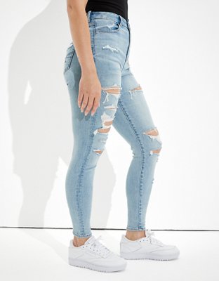 Женские джинсы American Eagle AE Ne(x)t Level Ripped Curvy Super High-Waisted Jegging — фото 4