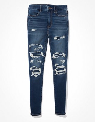 american eagle patched ripped jeans