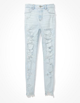 Женские джинсы American Eagle AE Ne(x)t Level Ripped Curvy High-Waisted Jegging Crop — фото 3