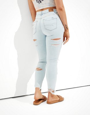 Женские джинсы American Eagle AE Ne(x)t Level Ripped Curvy High-Waisted Jegging Crop — фото 2