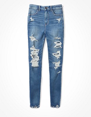 Женские джинсы American Eagle AE Ne(x)t Level Patched Curvy Super High-Waisted Jegging Crop — фото 3