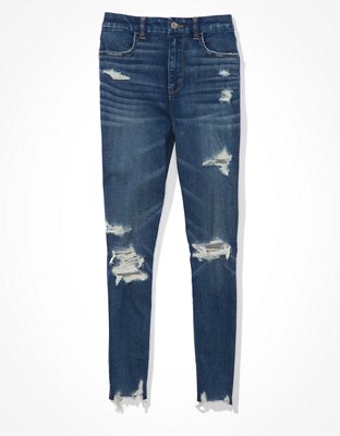 Женские джинсы American Eagle AE Ne(x)t Level Ripped Curvy Super High-Waisted Jegging Crop — фото 3