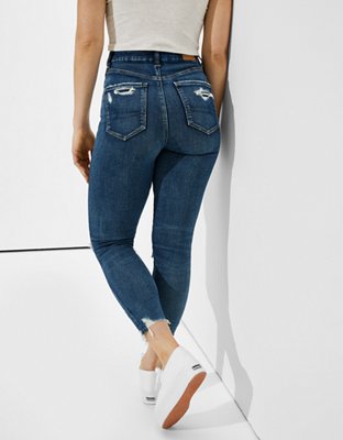 Женские джинсы American Eagle AE Ne(x)t Level Ripped Curvy Super High-Waisted Jegging Crop — фото 2