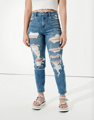 american eagle ripped mom jeans