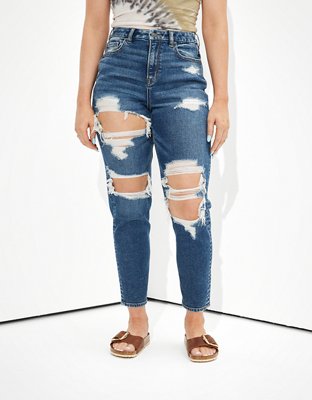 AE Stretch Ripped Mom Jean