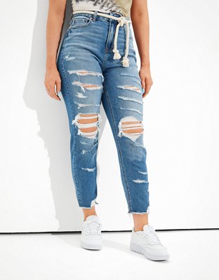 AE Stretch Ripped Mom Jean