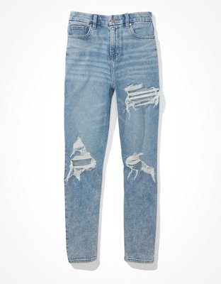AE Curvy Mom Jean stretch con rasgados