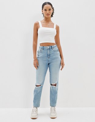 American eagle ripped high best sale waisted jeans