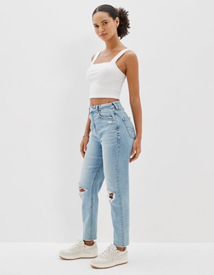 AE Stretch Ripped Curvy Mom Jean