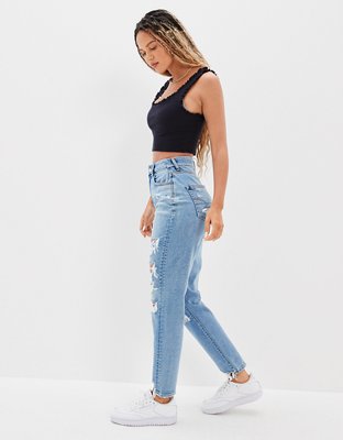 AE Stretch Ripped Curvy Mom Jean