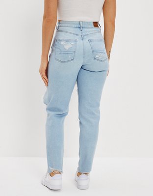 AE Curvy Mom Jean stretch con rasgados
