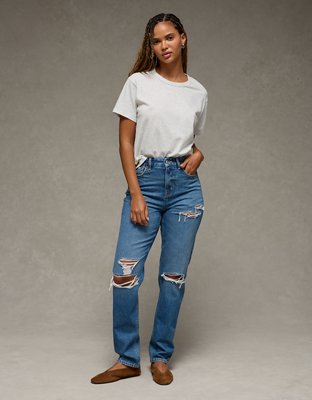 AE Strigid Curvy Ripped Mom Jean
