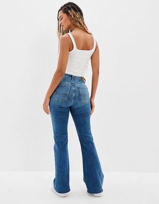 curvy high rise flare jeans