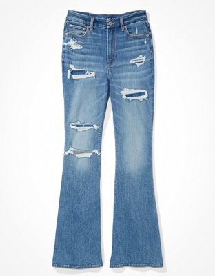 Женские джинсы American Eagle AE Ne(x)t Level Ripped Curvy Super High-Waisted Flare Jean — фото 3