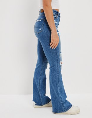 Женские джинсы American Eagle AE Ne(x)t Level Ripped Curvy Super High-Waisted Flare Jean — фото 4