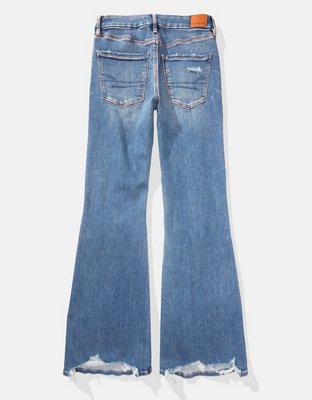 AE Stretch Curvy Ripped Super High-Waisted Flare Jean