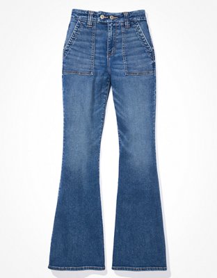 Crazy June Women's Plus Size High Waist Mini Flare Jeans, High Waist  Stretch Slim Fit Black Hip Raise Jeans 
